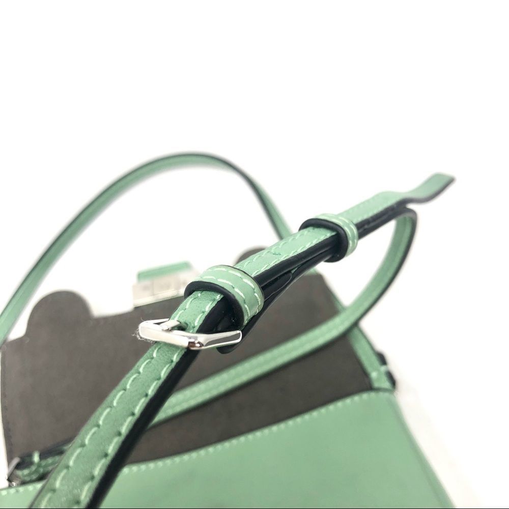 FENDI Monster Micro Baguette Mint Leather Crossbody Bag w/RFID - Picture 12 of 17